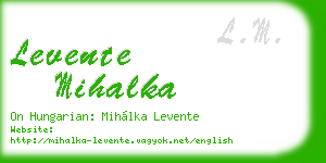 levente mihalka business card